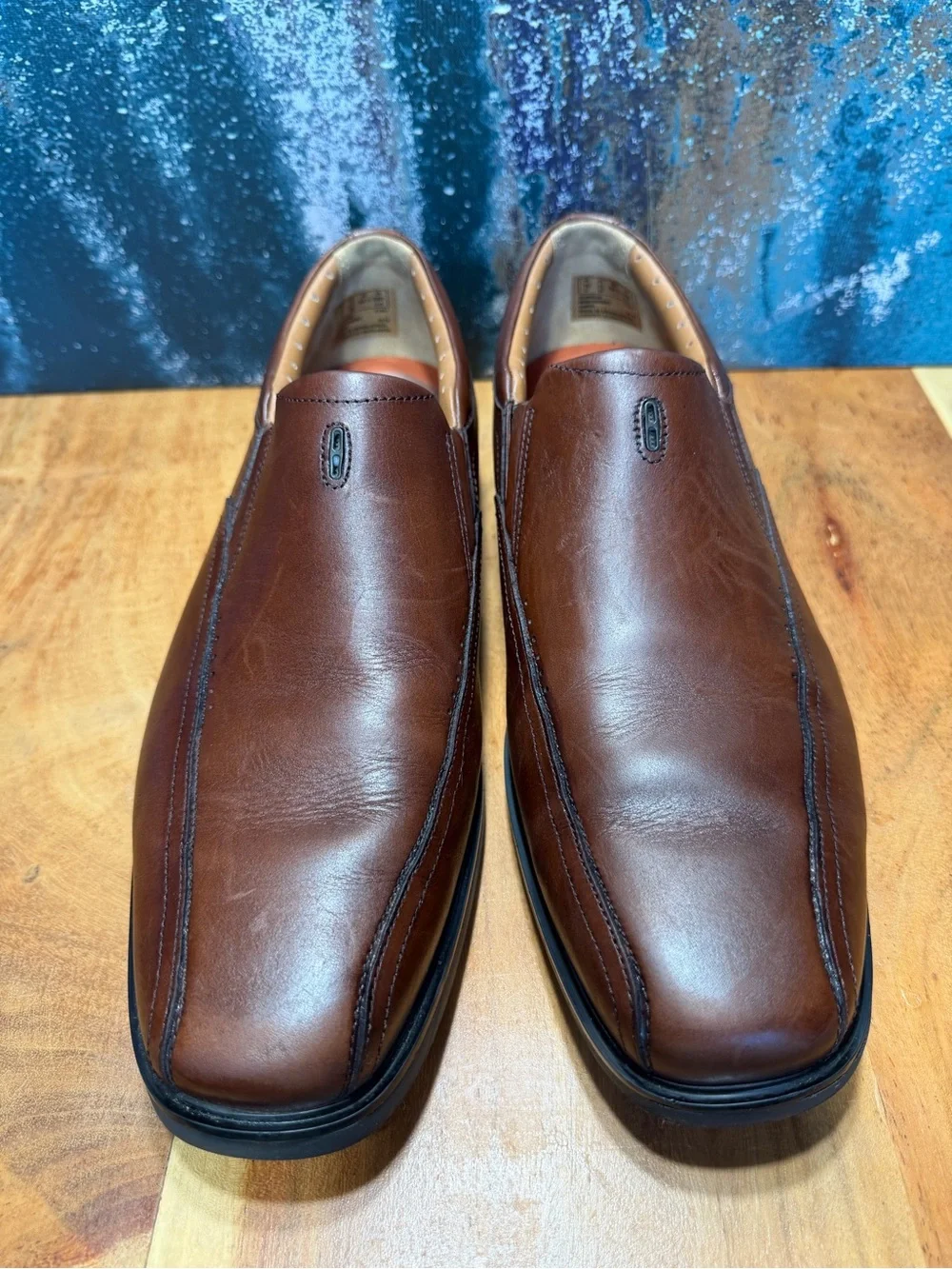 Clarks Classic Unstructured Brown Leather Slip-On Loafers Men’s Size 10 VGUC